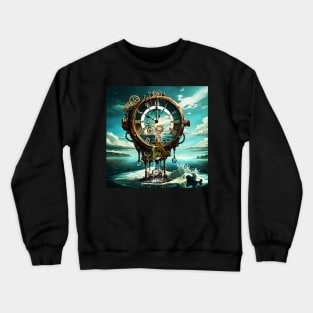 Fantastic steampunk sea clock Crewneck Sweatshirt